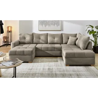 Jockenhöfer Wohnlandschaft Polyester U-Form 3-Sitzer Braun