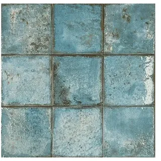 Feinsteinzeug Wandfliese Era Teal 12x12x0,8 cm türkis glänzend