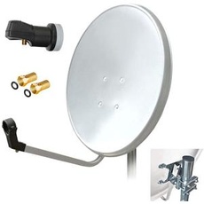 80 cm HD Sat Anlage Single LNB Antenne UHD digital Schüssel Spiegel 80cm F - Stecker 1 Teilnehmer ARLI
