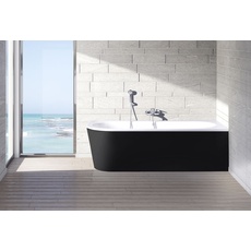 Bild Badewanne Modena Corner 178 x 78 cm Schwarz-Weiß