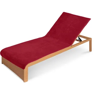 JEMIDI Frottee Schonbezug für Gartenliege Strandliege 75x200cm - Liegenauflage mit Kapuzenüberschlag waschmaschinenfest - versch. Farben
