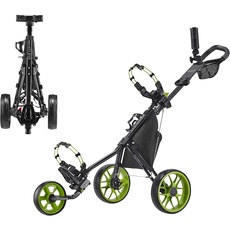 CaddyTek Unisex-Erwachsene CaddyLite 11.5 V3-Grün Golf Push Cart, schwarz/Lime