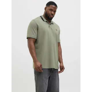 Poloshirt "JCOHASS LOGO POLO SS PLS", Herren, Gr. 4XL, schwarz (shadow), Jersey, Obermaterial: 100% Baumwolle, JACK & JONES PLUSSIZE, unifarben, normal, Shirts Poloshirt, Topseller