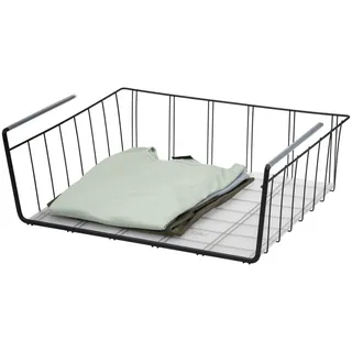 eluno Maxi-Schrankkorb, schwarz , Schwarz , Metall , 61x20x45.5 cm , Kleinmöbel