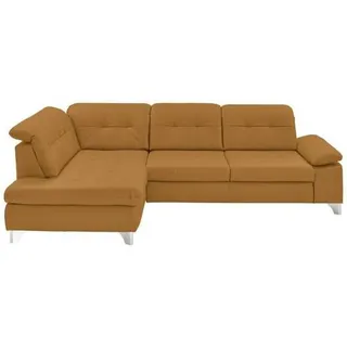 Beldomo Speed Ecksofa , Currygelb , Metall , Echtleder , Rindleder , Ottomane links, nicht einzeln stellbar, L-Form , 309x211 cm , Goldenes M , Typenauswahl, Bettkasten erhältlich, Fußauswahl, Lederauswahl, Stoffauswahl, Sitzqualitäten, seitenverkehrt erhältlich, Bettfunktion erhältlich, Hocker erhältlich, Rückenfutter , Wohnzimmer, Sofas & Couches, Wohnlandschaften, Ecksofas