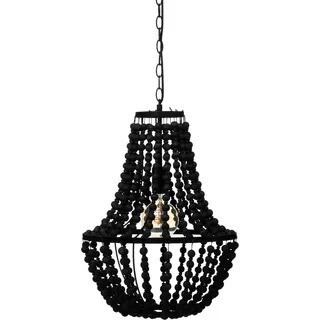 Kronleuchter aus Perlen GOYA, Holz, schwarz - Schwarz