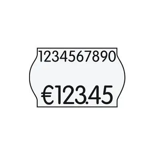 METO Preisetiketten weiß ablösbar 26,0 x 16,0 mm, 18 Rollen