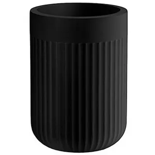 Zahnputzbecher , Schwarz , Kunststoff , 5x11x5 cm , Badaccessoires, Zahnputzbecher