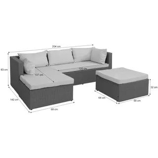 Mendler HWC-O46 Loungeset grau/beige