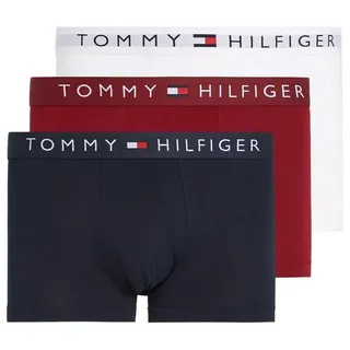 Tommy Hilfiger Herren, Boxershorts Trunks Unterwäsche, Mehrfarbig Des sky, / White / rouge), - L