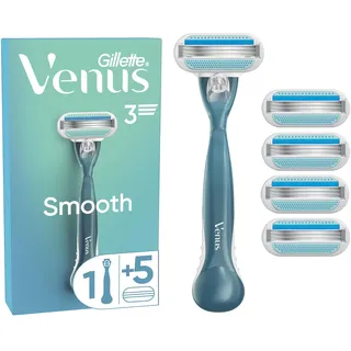 Gillette Venus Smooth Damenrasierer mit wiederverwendbarem Handstück 5 Ersatzklingen