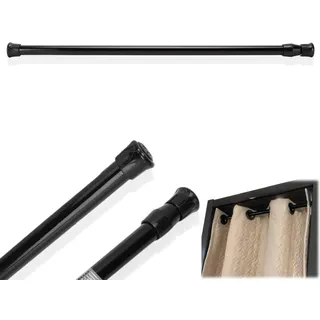 40-70cm Teleskopstange Vorhang,Duschstange Ohne Bohren Schwarz Klemm Gardinenstange Duschvorhang Stangen Telescopic Wardrobe Tail Tension Rod Kleiderstange Teleskop Katzennetz Spannstange in 13mm