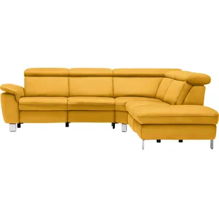 Cantus Ecksofa , Gelb , Textil , Uni , Ottomane rechts, L-Form , 271x239 cm , Goldenes M , Bettkasten erhältlich, Fußauswahl, Lederauswahl, Stoffauswahl, seitenverkehrt erhältlich, Hocker erhältlich, Rückenfutter , Wohnzimmer, Sofas & Couches, Wohnlandschaften, Ecksofas