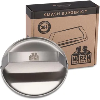 Norzn Brothers® Smash Burgerpresse – Burger Smasher Edelstahl 304, Smash Burger, Smashed Burger Presse, Burgerpresse Smash Burger Presse, lebensmittelecht, 10 Jahre Garantie