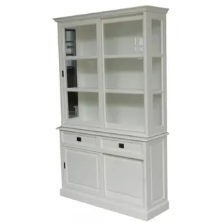 Großer Shabby Chic Landhaus Stil Schrank mit 2 Türen und 2 Schubladen - Buffetschrank - Schrank Esszimmer - Weiß