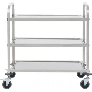 vidaXL 3-Stufiger Servierwagen 95x45x83,5 cm Edelstahl - Silber