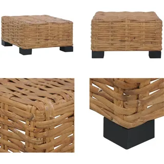 vidaXL Couchtisch 47×47×28 cm Natur Rattan - Beistelltisch - Beistelltische - Wohnzimmertisch - Wohnzimmertische - Braun