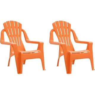 vidaXL Kinder-Gartenstühle 2 Stk. Orange 37x34x44 cm PP Holzoptik - Orange