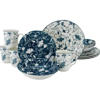 CreaTable Damask blau Kombiservice-Set, 16-tlg. (22258)