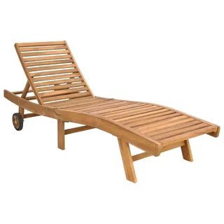 vidaXL Sonnenliege Braun Massivholz Teak - Braun