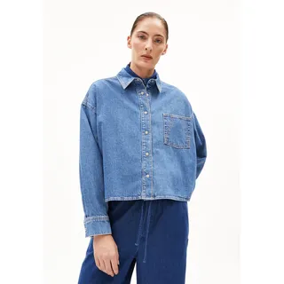 NALAANI DENIM BLOUSE |  Jeansbluse aus Bio-Baumwoll Mix - blau (L)