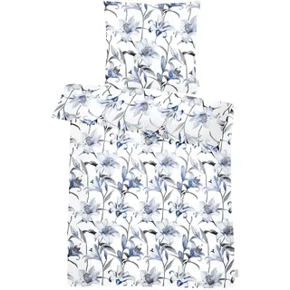 APELT Bettwäsche »Lilia GOTS« 2 Stk. tlg. Königs-Lilienblüten, blau