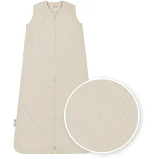 Meyco Baby Schlafsack - Größe 110 cm - 0,5 TOG - Sommerschlafsack - 100% Baumwolle - Oeko Tex Zertifiziert - Schlummersack - hautfreundlich & atmungsaktiv - waschbar - Uni - Sand