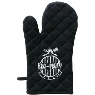 Boltze Home Küchenhandschuh Baumwolle BBQ universal , Schwarz , Naturmaterialen , 18x33 cm , Heimtextilien, Geschirrtücher & Schürzen, Topflappen & Kochhandschuhe