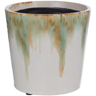 Butlers Blumenübertopf Gradient , Beige , Keramik , 14x13x14 cm , Dekoration, Blumen & Blumentöpfe, Übertöpfe