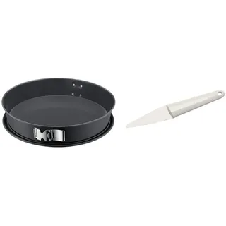 ORIGINAL KAISER La Forme Plus Springform-Backblech konisch 32 cm & Classic Kuchenlöser 24 x 3,5 cm, einfaches und schnelles Lösen, schonend zu allen Oberflächen, spülmaschinengeeignet, Weiß