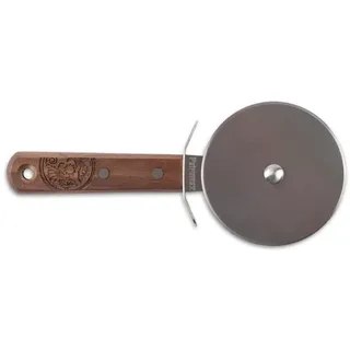 Petromax Pizzaschneider - Großer Edelstahl Pizzaroller mit Walnussholz