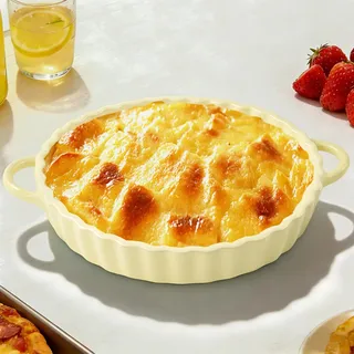 MeYuxg Keramik Tarteform Quicheform, 21 x 4.2 cm Runde Tarteform aus Keramik mit Griffen, Auflaufform klein, Ideal für Pie, Backen, Quiche, Pizza, Muffin, Mikrowellen, Spülmaschinen und Ofengeeignet