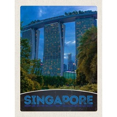 Blechschild 30x40 cm - Singapur Asien Architektur Hochhaus