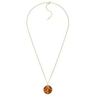Fossil Damen-Edelstahl oder Sterlingsilber-Halskette mit Karabinerverschluss, orange