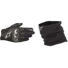 Alpinestars Motorradhandschuhe Smx-1 Air V2 Gloves Black, Schwarz, M & Halswärmer Schwarz 4758614 Einheitsgröße