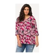 Shirt, Tupfen, A-Linie, V-Ausschnitt, 3/4-Arm