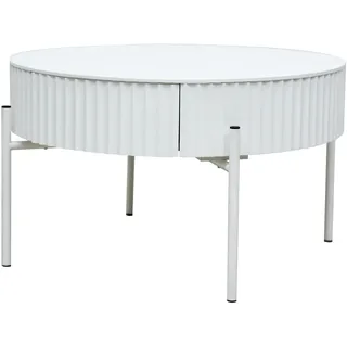 [en.casa] Couchtisch Rill mit Schublade 36xØ60 cm Weiß