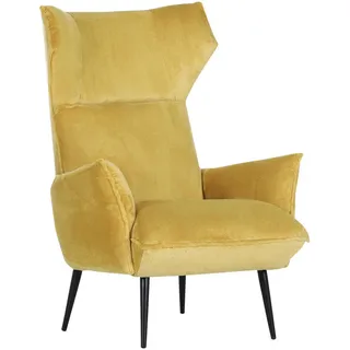 Carryhome Ohrensessel , Gelb , Textil , 83x110x92 cm , Wohnzimmer, Sessel, Ohrensessel