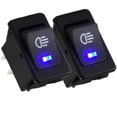 Qiorange Auto 35A 12V KFZ Schalter wasserdicht beleuchtet LED Blau 4 Polig Wechsel Switch Kippenschalter Wippschalter EIN-/Ausschalter für Nebelscheinwerfer Scheinwerfer