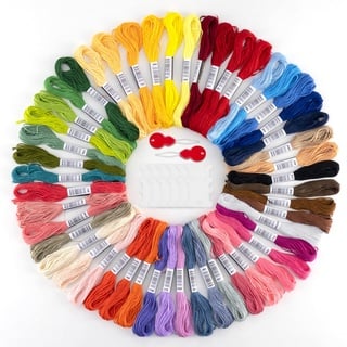 50 Farben Stickgarn set, Embroidery Floss Multifarben Weicher Polyester Perfekt für Armbänder Knüpfen Stickerei Basteln Crafts Arts Kreuzstich, 8m, 6fädig, Threads Nähgarne Häkeln