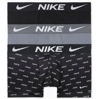 NIKE Underwear Trunk "TRUNK 3PK" Packung, 3er, 3 Stk. mit Logo-Elastikbund, nike logo print, cool grau, schwarz