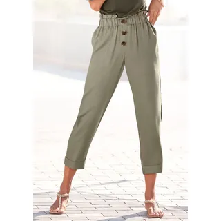 LASCANA Paperbag-Hose "für den Sommer aus luftig-leichtem Stoff", grün