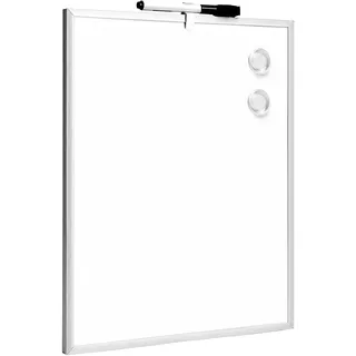 Raylu Paper® - Kleiner magnetischer Whiteboard mit Aluminiumrahmen für Zuhause und Büro, inkl. schwarzem Marker mit Radiergummi, Magnet und Pads zur Wandmontage (35 x 28 cm)