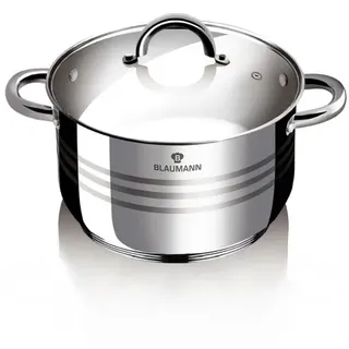 Edelstahl Koch Topf mit Glas Deckel Induktion 22 cm Gourmet Line BLAUMANN BL-1009