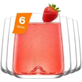 NORDIC SCHILLER Premium Trinkgläser Groß, Wassergläser Spülmaschinenfest 590ml, 6er Set, BLEI FREI Weinglas Coktailgläser Wasserglas Groß Weingläser Pint Trinkglas Water Glasses Caipirinha Gläser