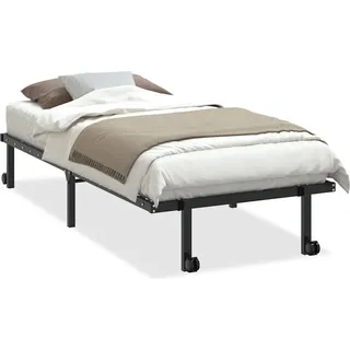 vidaXL Bettgestell ohne Matratze Klappbar Schwarz 90x200 cm Stahl - Schwarz