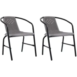 vidaXL Gartenstühle 62 x 74 x 55 cm schwarz 2 St.