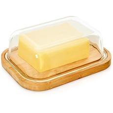 bambuswald© Butterdose mit Deckel aus Glas | passend für 250g Butter-Packung - ca 17x12x5cm - hochwertige & luftdichte Butterbox