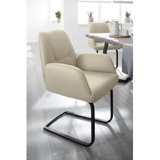 W.Schillig Freischwinger Leder grau