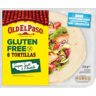 Old El Paso Tortillas – Glutenfrei – Mexikanische Wraps aus Tapioka, Quinoa und Mais – 1 x 216 g